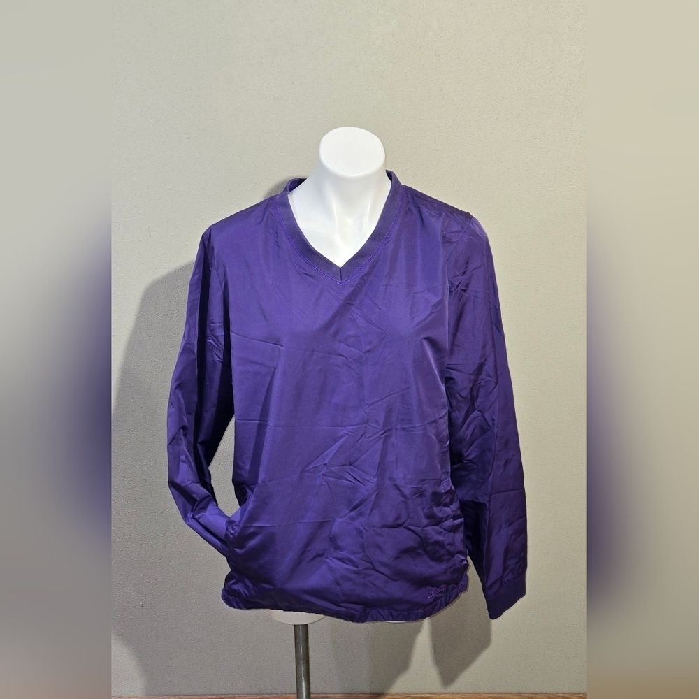 Cabelas Women's Size XL Purple Long Sleeve Nylon Windbreaker Pullover